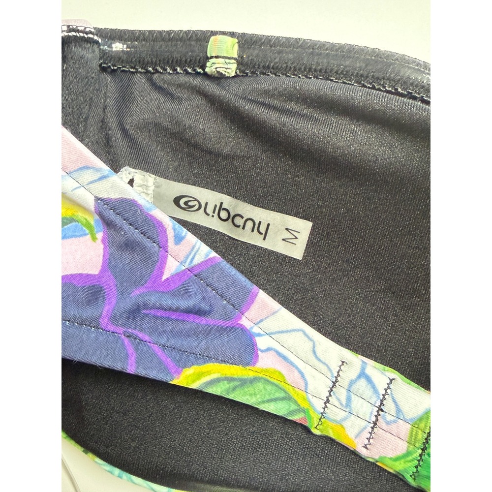 Rip Curl Garden Bandeau Bikini Top Tropical Knot Front Navy Pink Medium New - Picture 3 of 7